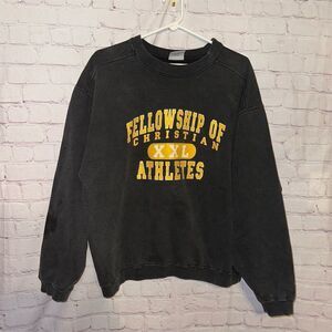 Vintage Fellowship of Christian Athletes Sweatshirt Black Unisex L Bin J
